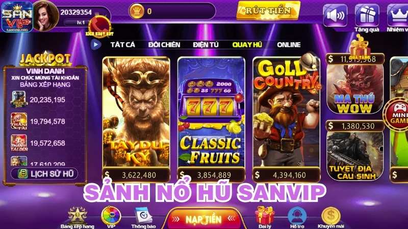 Sảnh game Nổ Hũ Sanvip Sảnh game Nổ Hũ Sanvip